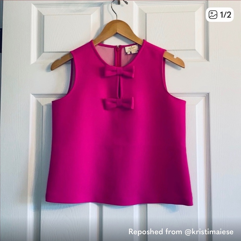 Kate Spade Vibrant Pink Bow Blouse